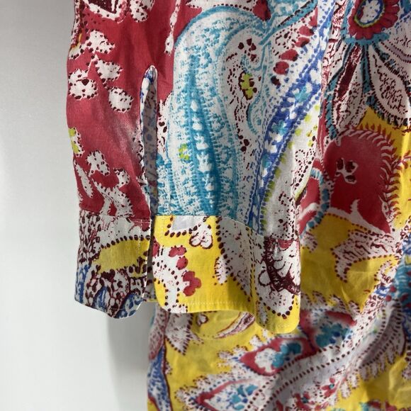 Lauren Ralph Lauren Shirt Size 3X Yellow Paisley Print Button Down Top Blouse - Picture 4 of 7